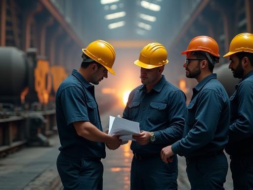 Il team di Acciaio Forte che collabora in un impianto siderurgico